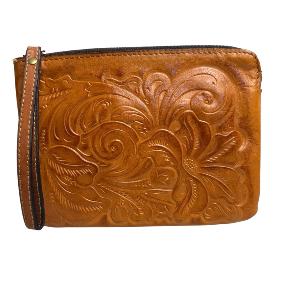 Patricia Nash Cassini Embossed Leather Wristlet